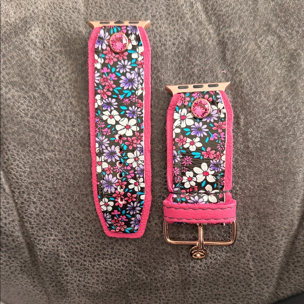 Floral Pink Spark*l Watch Band
